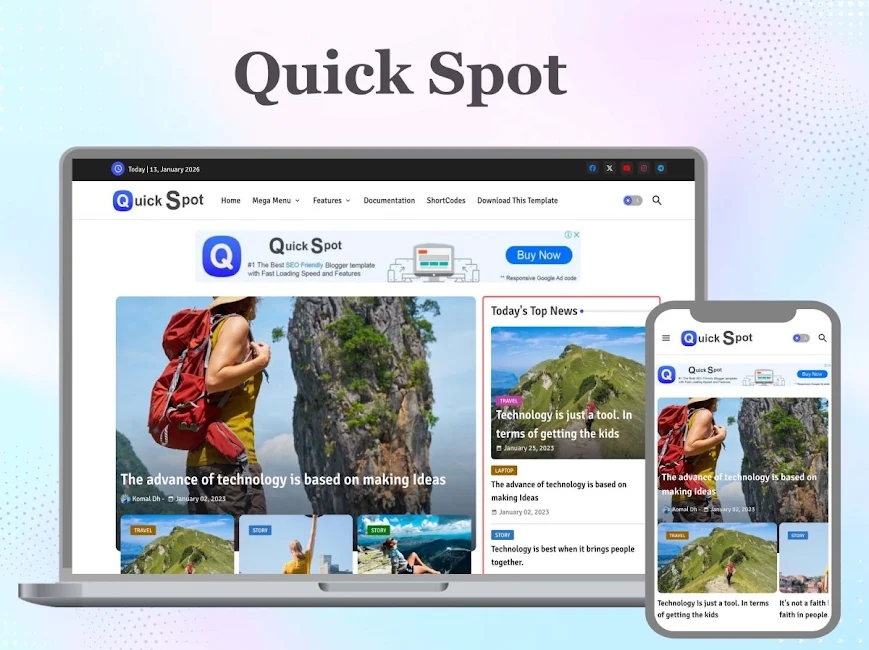 Quick Spot Blogger Template